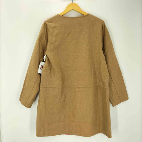 Raymayers イタリア製 生地 カシミヤ混 ウール ナイロン ノーカラー リバーシブル コート レディース  11AR